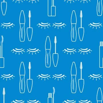 Vector seamless pattern with eyelashes. Makeup Illustrazione stock