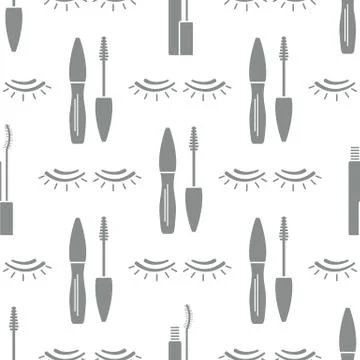 Vector seamless pattern with eyelashes. Makeup Illustrazione stock