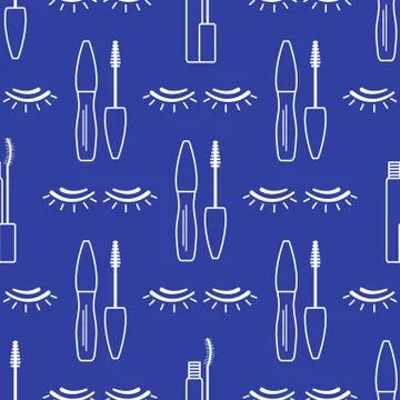 Vector seamless pattern with eyelashes. Makeup Stock Illustration