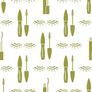 Vector seamless pattern with eyelashes. Makeup Illustrazione stock