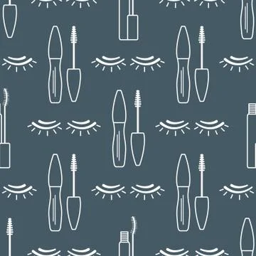 Vector seamless pattern with eyelashes. Makeup Illustrazione stock