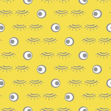 Vector seamless pattern with eyelashes. Makeup Stock Illustration
