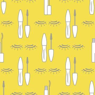 Vector seamless pattern with eyelashes. Makeup Stock Illustration