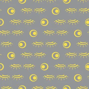 Vector seamless pattern with eyelashes. Makeup Stock Illustration