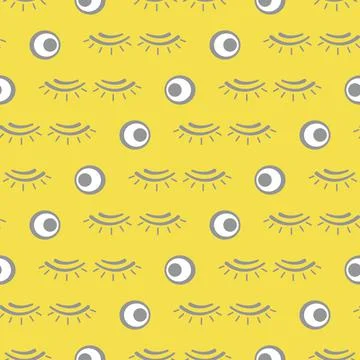 Vector seamless pattern with eyelashes. Makeup Stock Illustration