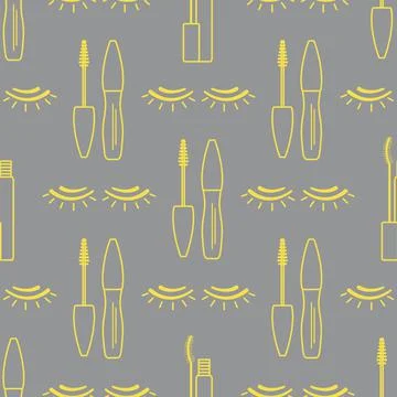 Vector seamless pattern with eyelashes. Makeup Illustrazione stock