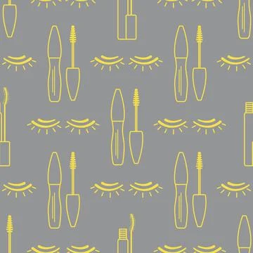 Vector seamless pattern with eyelashes. Makeup Illustrazione stock