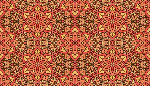 Vector seamless pattern for fabrique. Indian mandala pattern seamless vector Illustrazione stock