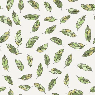 Vector seamless pattern of feathers. Doodle. Zentangle Illustrazione stock