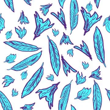 Vector seamless pattern feathers Stock Illustration