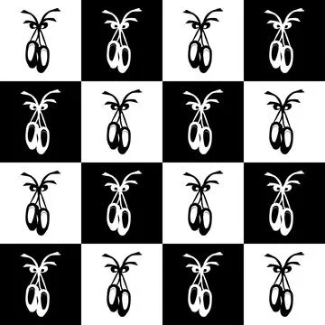 Vector seamless pattern featuring ballet pointe shoes Stock Illustration