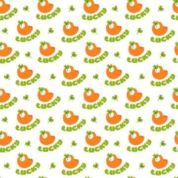 Vector seamless pattern featuring lucky hand Stock Illustration