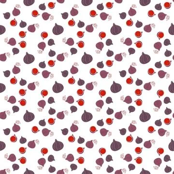 Vector seamless pattern of figs, design colorful abstract illustration. Whole Illustrazione stock