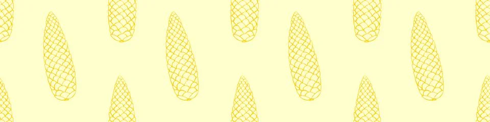 Vector seamless pattern with fir spruce cone in doodle style. Nature forest b Stock Illustration