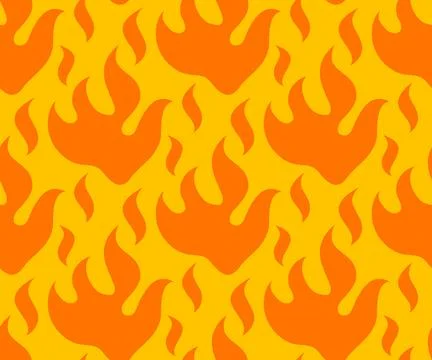 Vector seamless pattern of fire in retro style. Flame seamless pattern. Stock Illustration