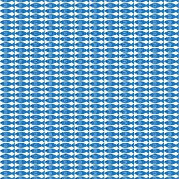 Vector seamless pattern with fish. Blue fish on white background Illustrazione stock