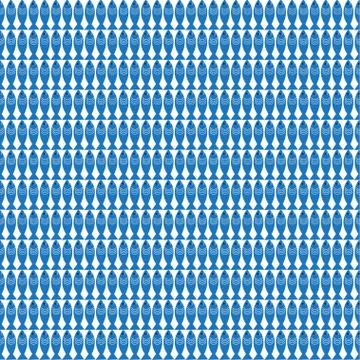 Vector seamless pattern with fish. Blue fish on white background Stock Illustration