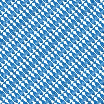 Vector seamless pattern with fish. Blue fish on white background 스톡 일러스트