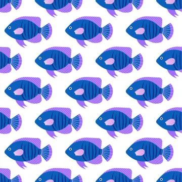 Vector seamless pattern with fish. Creative design element 스톡 일러스트