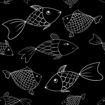 Vector seamless pattern with fishes eps 10 Stock Illustration