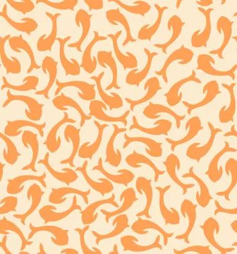 Vector seamless pattern with fishes Stock Illustration