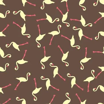Vector seamless pattern with flamingo Illustrazione stock