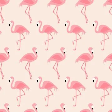 Vector seamless pattern with flamingos Illustrazione stock