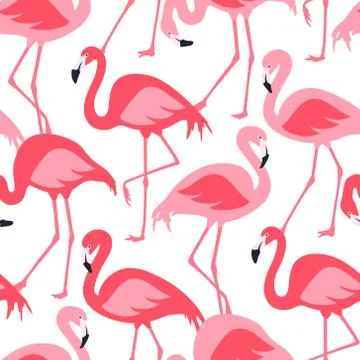 Vector seamless pattern with flamingos 스톡 일러스트