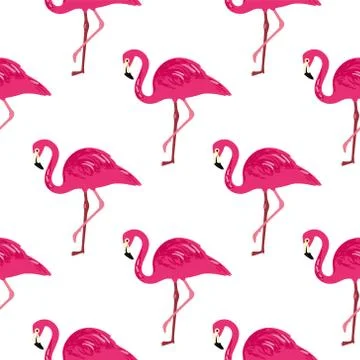 Vector seamless pattern with flamingos Illustrazione stock