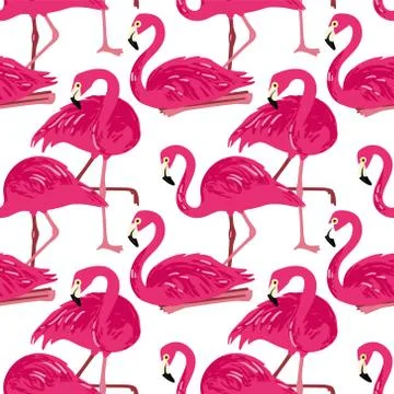 Vector seamless pattern with flamingos 스톡 일러스트