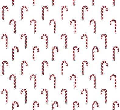 Vector seamless pattern of flat Christmas candy Stock Illustration
