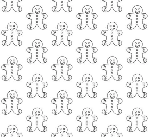 Vector seamless pattern of flat ginger bread Illustrazione stock