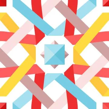 Vector seamless pattern with flat ribbons Stock Illustration