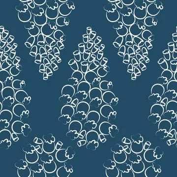 Vector seamless pattern. Floral background in minimalistic linear style. Stock Illustration