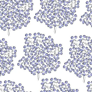 Vector seamless pattern. Floral background in minimalism linear style. Stock Illustration