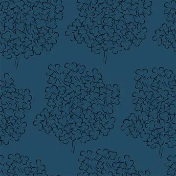 Vector seamless pattern. Floral background in minimalism linear style. Stock Illustration