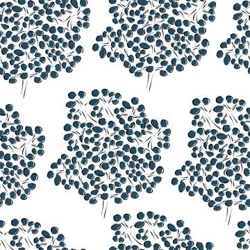 Vector seamless pattern. Floral background in minimalism linear style. Stock Illustration