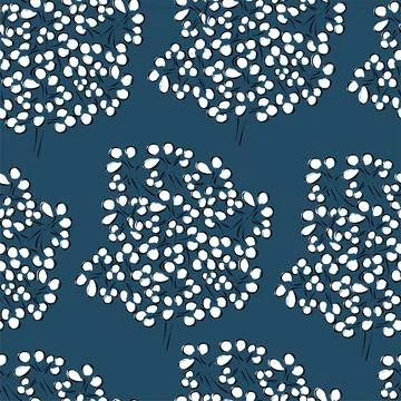 Vector seamless pattern. Floral background in minimalism linear style. Stock Illustration
