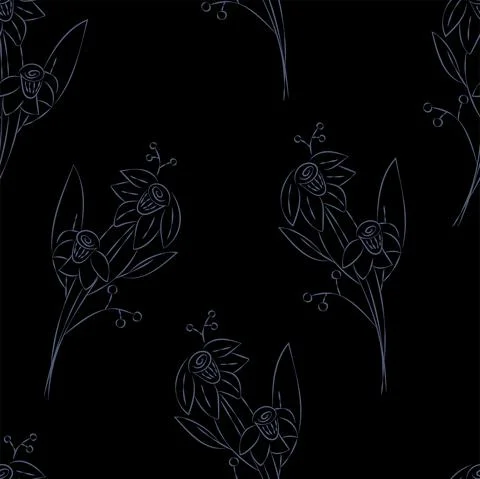 Vector. Seamless pattern. Floral background in doodle style ink. Contour Stock Illustration