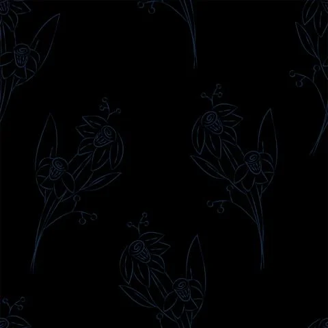 Vector. Seamless pattern. Floral background in doodle style ink. Contour Stock Illustration