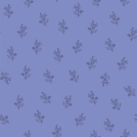 Vector. Seamless pattern floral lavender background. Contour drawing Illustrazione stock