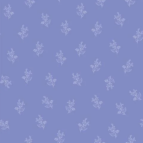 Vector. Seamless pattern floral lavender background. Contour drawing Illustrazione stock