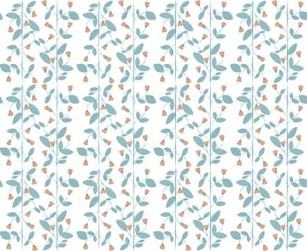 Vector seamless pattern with flowers and plants. Illustration