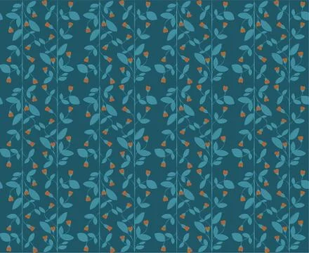 Vector seamless pattern with flowers and plants. Stock Illustration