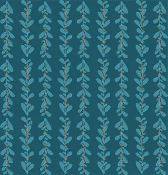 Vector seamless pattern with flowers and plants. イラスト素材