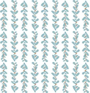 Vector seamless pattern with flowers and plants. Stock Illustration