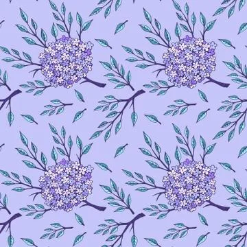 Vector seamless pattern with flowers and floral elements. Stock Illustration