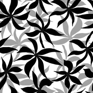 Vector seamless pattern flowers . Botanical illustration for wallpaper, texti Stock Illustration