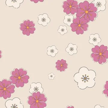 Vector seamless pattern flowers. Floral abstract seamless patterns Stock Illustration