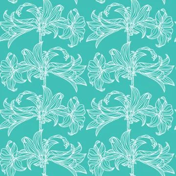 Vector seamless pattern with flowers. Stock Illustration